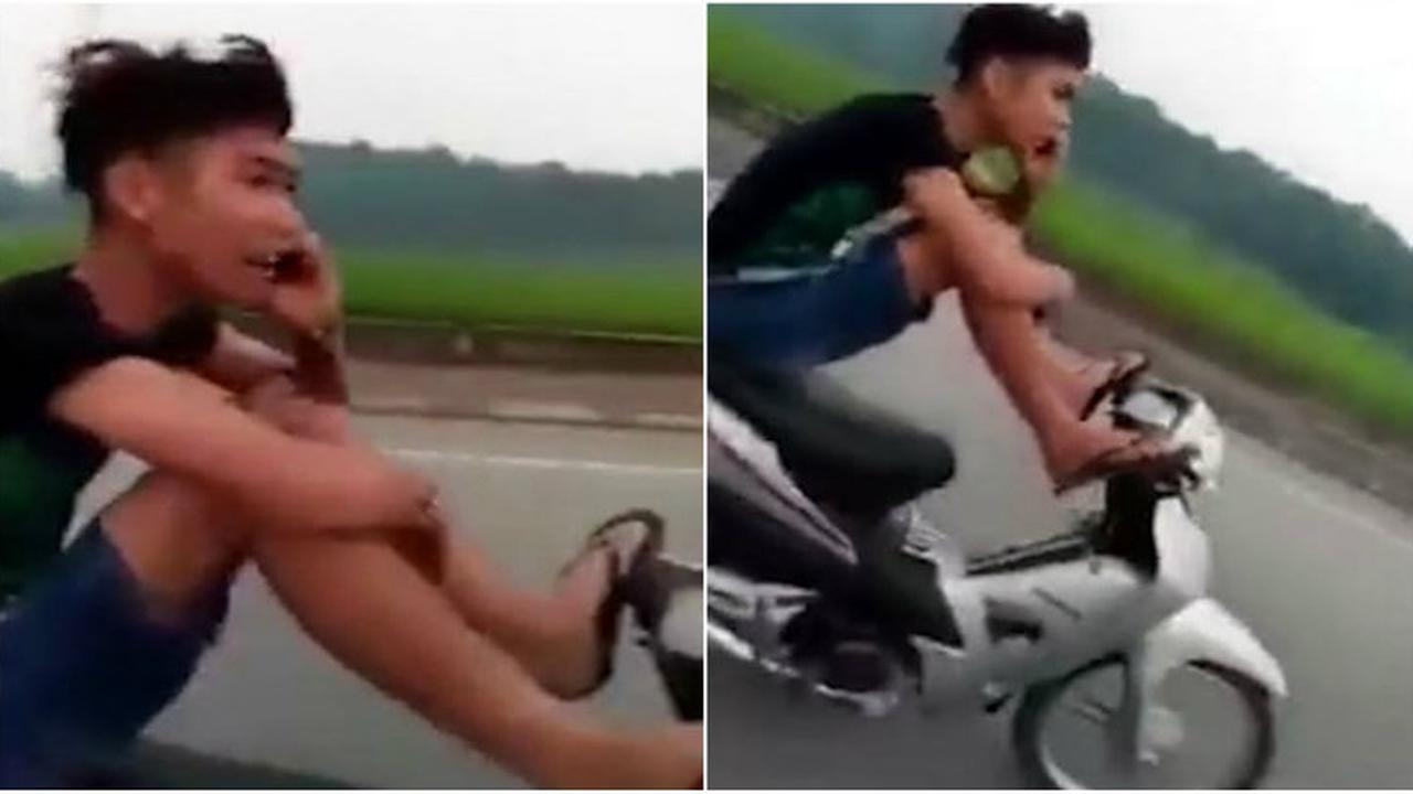 Kendarai Supra Fit Pakai Kaki Sambil Nelpon, Didenda Rp 4,48 Juta