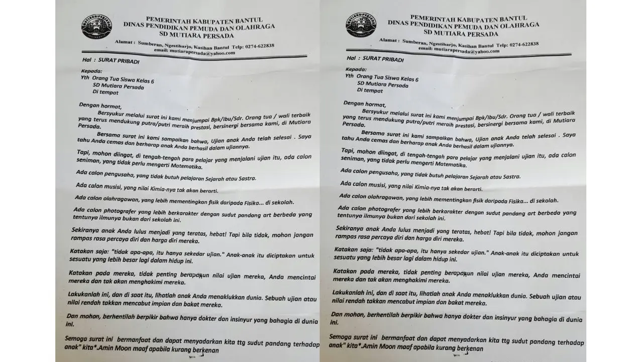 Surat Kepala Sekolah