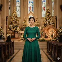 7 Model Dress Natal 2025 yang Cocok untuk Ibadah dan Perayaan yang Elegan, Sopan hingga Modern (Foto: Gemini AI)
