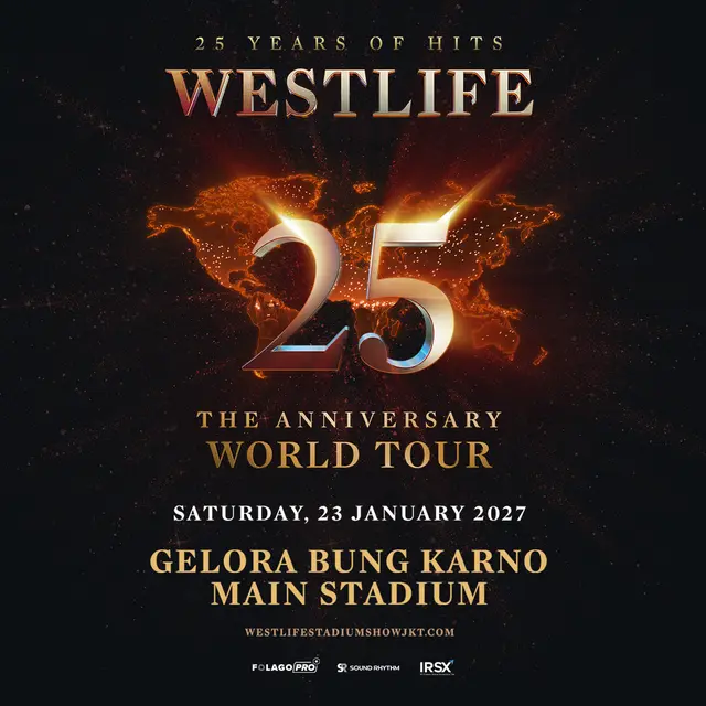 Konser Westlife di Jakarta pada 23 Januari 2027. (dok. Folagopro & Sound Rhythm)