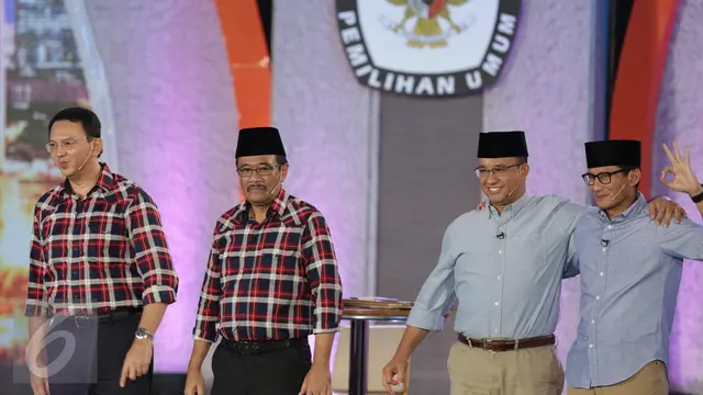 Keakraban Paslon Cagub dan Cawagub Usai Debat Pilkada DKI Jakarta 2017