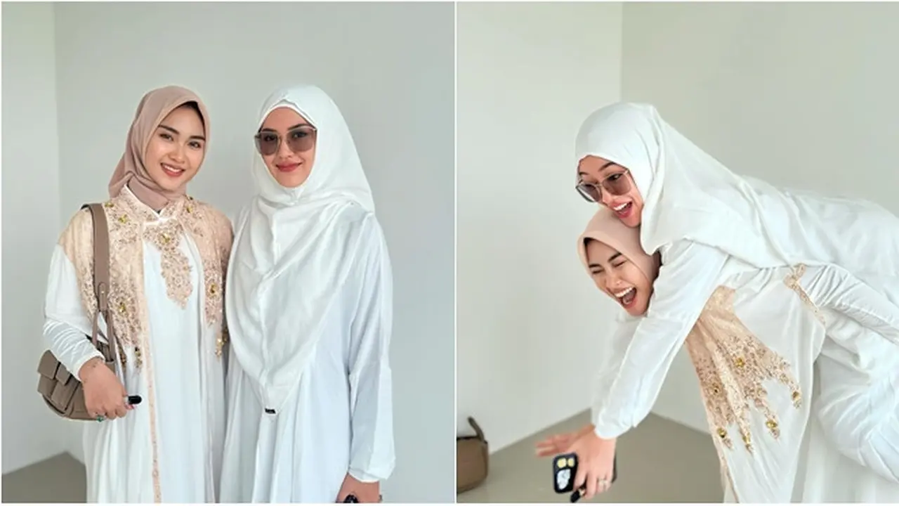 6 Potret Happy Asmara Pakai Busana Muslim Serba Putih, Wajahnya Bikin Pangling