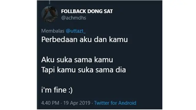 Perbedaan Aku dan Kamu
