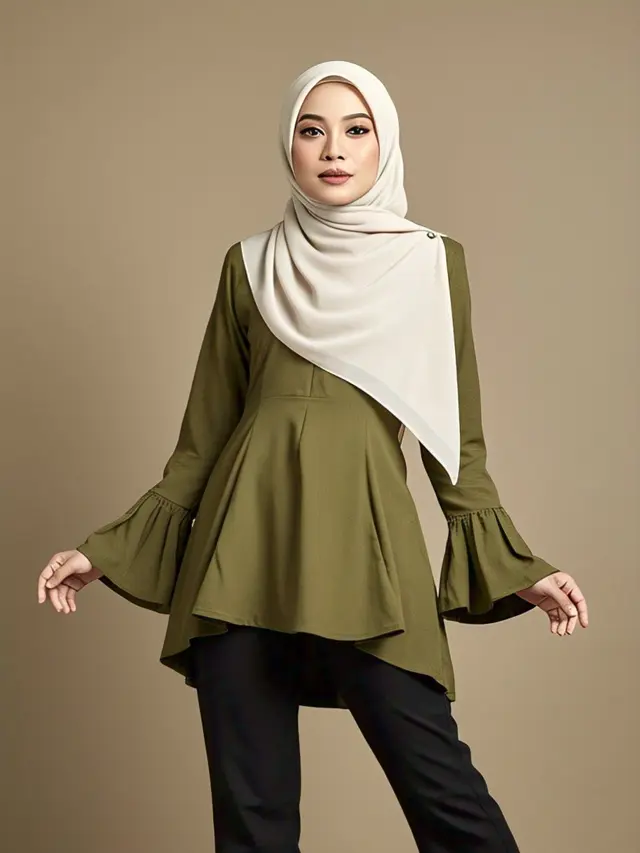 Gaya Hijab dan Blouse Elegan untuk Wanita Usia 20an