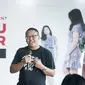 CEO of Sale Stock Indonesia, Lingga Madu saat memberikan keterangan mengenai Sale Stock Indonesia