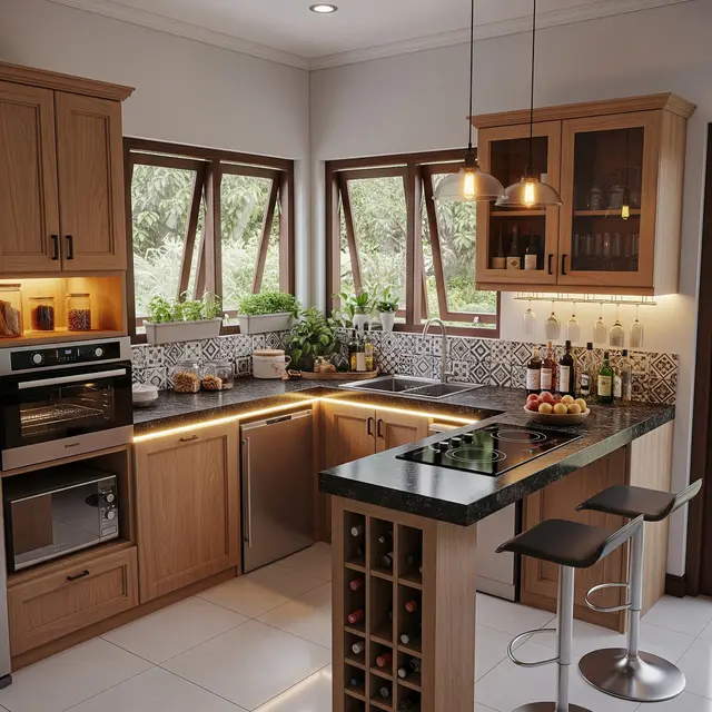 Desain Dapur Sudut Belakang Rumah Ukuran 3x3 Meter