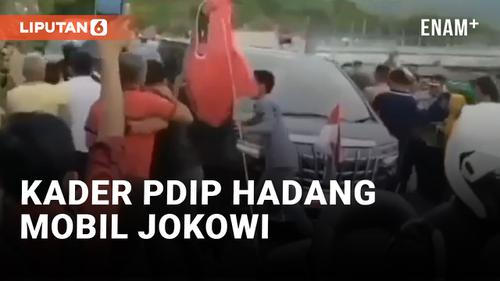 VIDEO: Walah! Mobil Jokowi Dihadang Kader Berbendera PDIP di Bima