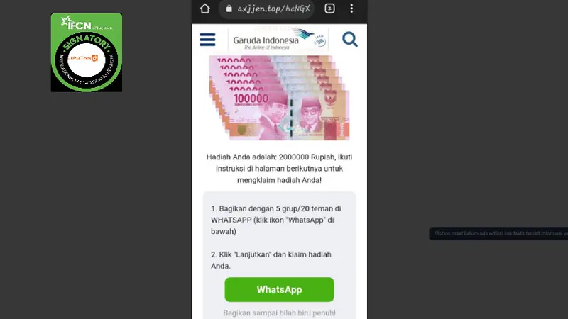 Penelusuran informasi Garuda Indonesia bagikan uang Rp 2 juta