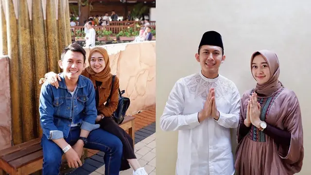 Ellen Nita dan suami saat merayakan lebaran bersama, keluarga bahagia.
