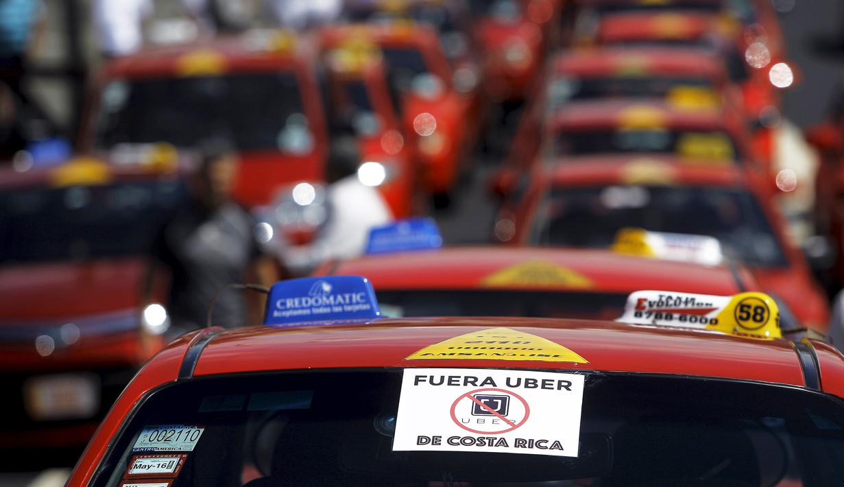Uber Ditolak Di Kosta Rika Sopir Taksi Gelar Demo Foto Liputan6 Com