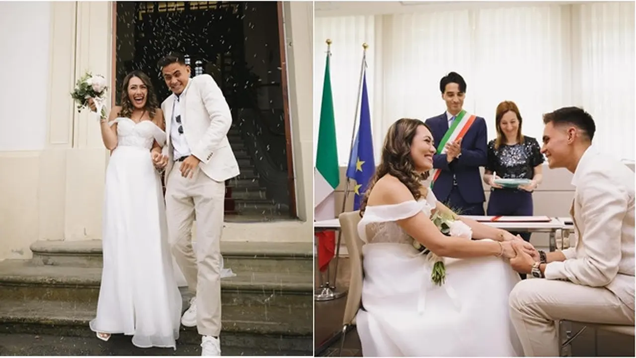 6 Potret Amanda Gonzales dan Christian Rontini Jalani Pernikahan Sipil di Italia