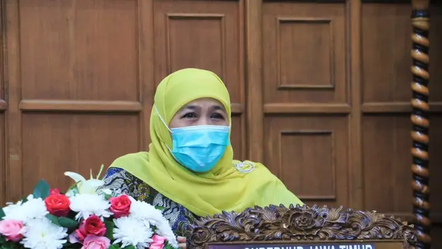 Gubernur Jatim Khofifah Indar Parawansa. (Dian Kurniawan/Liputan6.com)