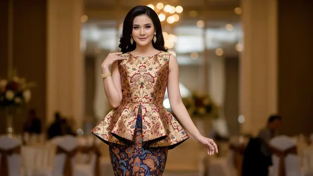 Model Dress Atasan Brokat Bawahan Batik 2025