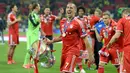 Franck Ribery. Gelandang Prancis ini meraih treble winners bersama Bayern Munchen pada musim 2012/2013. Merasa sangat yakin akan menerima Ballon d'Or edisi 2013, ia merasa dirampok saat Cristiano Ronaldo yang sama sekali tanpa gelar di Real Madrid dinobatkan sebagai pemenang. (AFP/Patrik Stollarz)