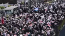 Ribuan pendukung Presiden Yoon Suk Yeol kembali berunjuk rasa dan memenuhi ruas jalan utama ibu kota. (JUNG YEON-JE/AFP)