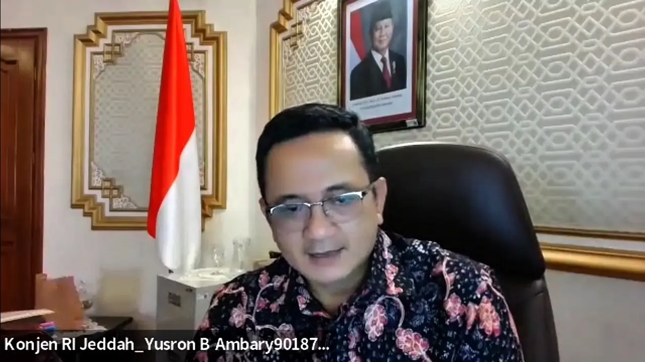 Konsulat Jenderal RI di Jeddah, Yusron B Ambrary dalam press briefing daring via zoom pada Selasa, 6 Mei 2025.