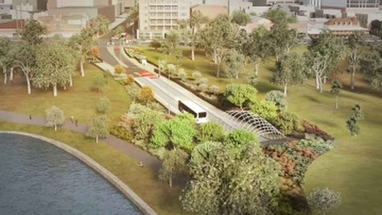O-bahn Adelaide. Dok adelaidemetro.com.au