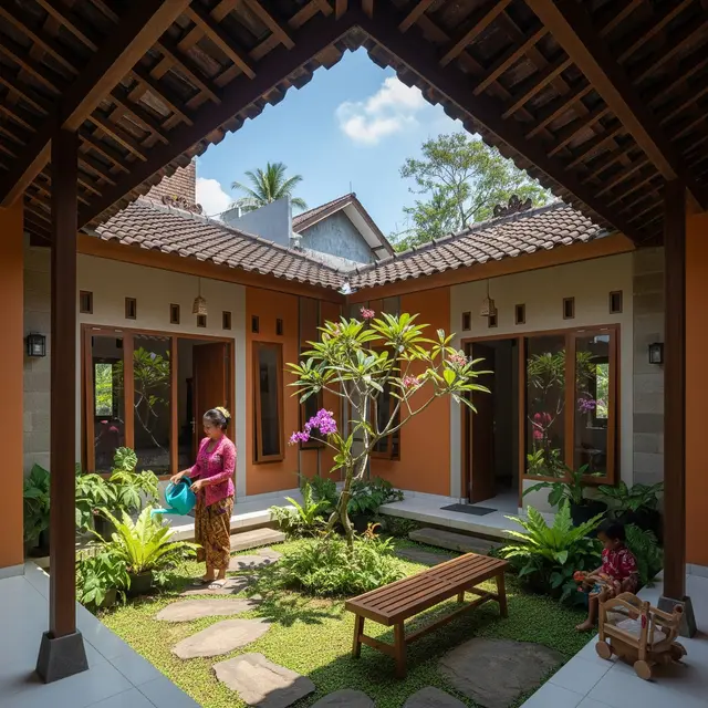 9 Inspirasi Rumah Desa dengan Halaman Tengah ala Rumah Jawa Lama, Tradisi dan Modernita