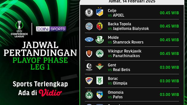 Jadwal dan Link Live Streaming Liga Konferensi Eropa 2024/25 Babak Play-off di Vidio