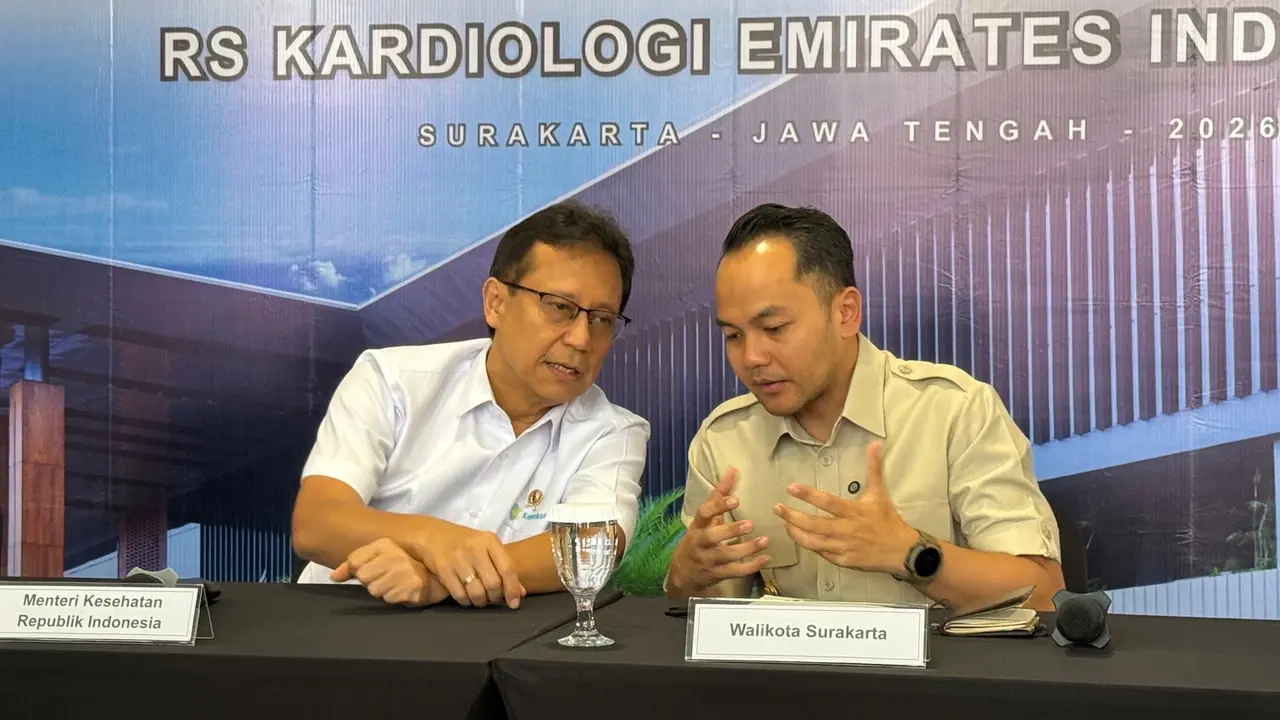 Menteri Kesehatan (Menkes) Budi Gunadi Sadikin saat berbicara mengenai virus nipah di Rumah Sakit Kardiologi Emirat-Indonesia (RS KEI) Solo, pada Kamis (29/1/2026).