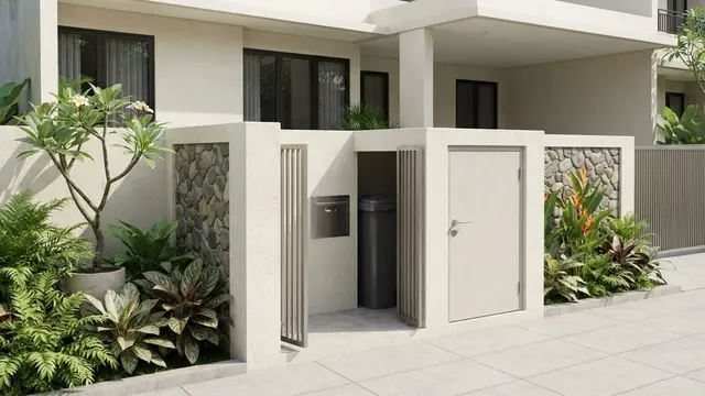 Ide Tempat Sampah Tertutup di Area Depan Rumah