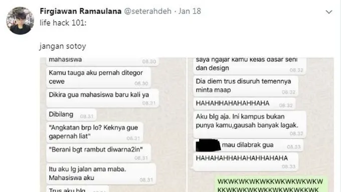 [Bintang] Dikira Mahasiswa Baru, Dosen Ini Dilabrak, Endingnya Bikin Malu