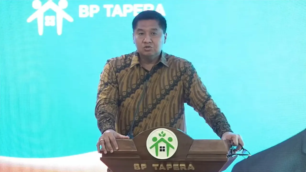 Menteri PKP Maruarar Sirait saat Penandatanganan Perjanjian Kerja Sama Bank Penyalur Subsidi Tahun 2026, di Menara Mandiri II, Jakarta, Selasa (23/12/2025). (Foto: Liputan6.com/Arief Rahman)