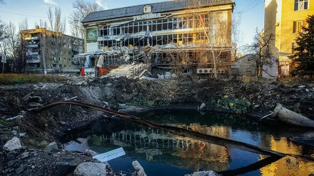 Kota Bakhmut di wilayah Donbas.