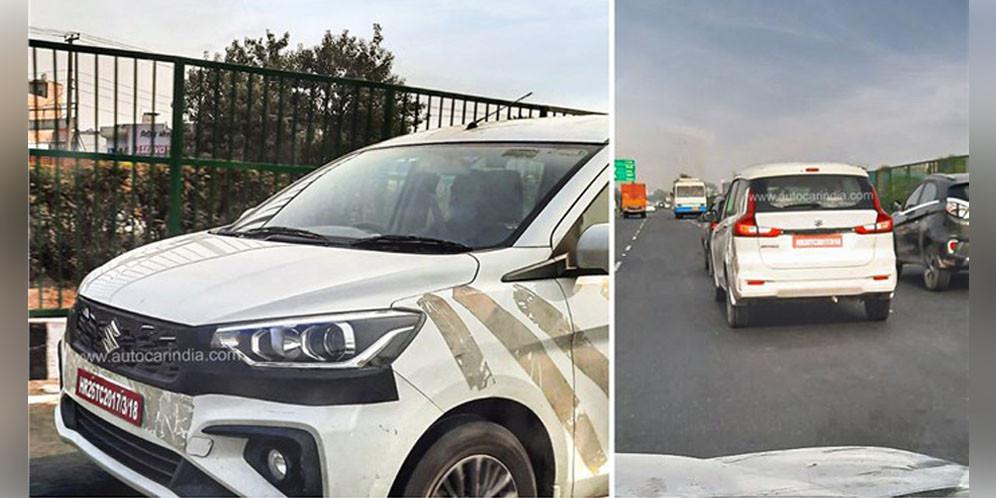 Suzuki Ertiga facelift sedang uji jalan (autocarindia.com)