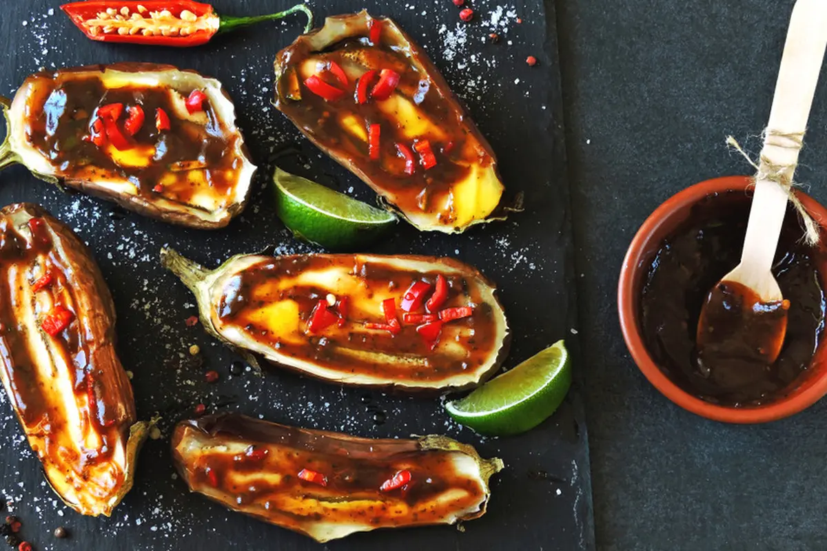 terong panggang saus lada hitam