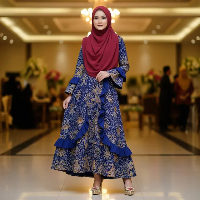 Model Gamis Batik Terbaru untuk Pesta