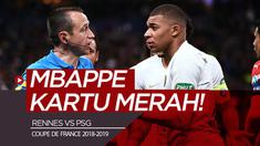 Berita video bintang muda PSG, Kylian Mbappe, diganjar kartu merah karena aksi kasarnya pada final Coupe de France 2018-2019 menghadapi Rennes, Sabtu (27/4/2019).