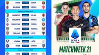 Jadwal pertandingan Serie A 2024/25 pada matchweek ke 21 di Vidio. (sum. doc. vidio.com)