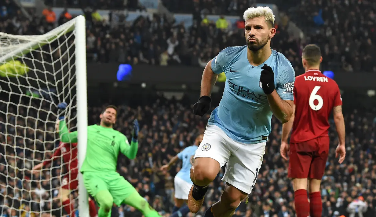 5. Sergio Aguero (Manchester City) – 10 gol dan 5 assist (AFP/Paul Ellis)