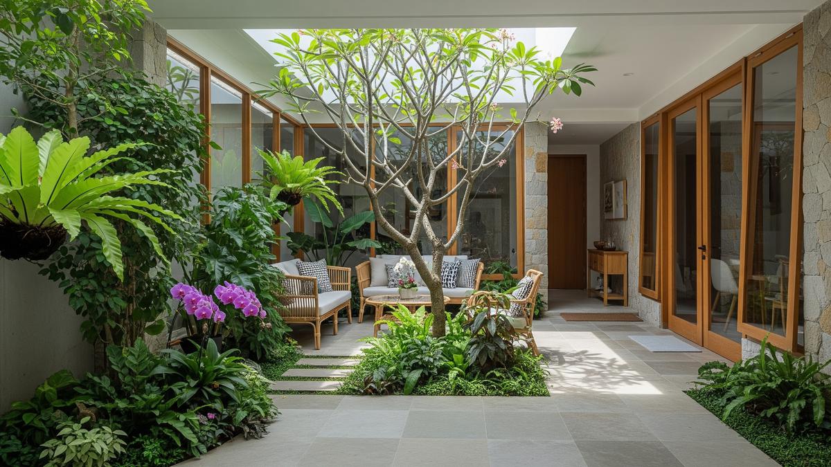 7 Model Rumah Kecil Tapi Luas dengan Taman Dalam Rumah dan Pohon Indoor