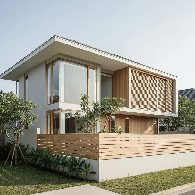 Model Rumah Sederhana dengan Pagar Depan Klasik