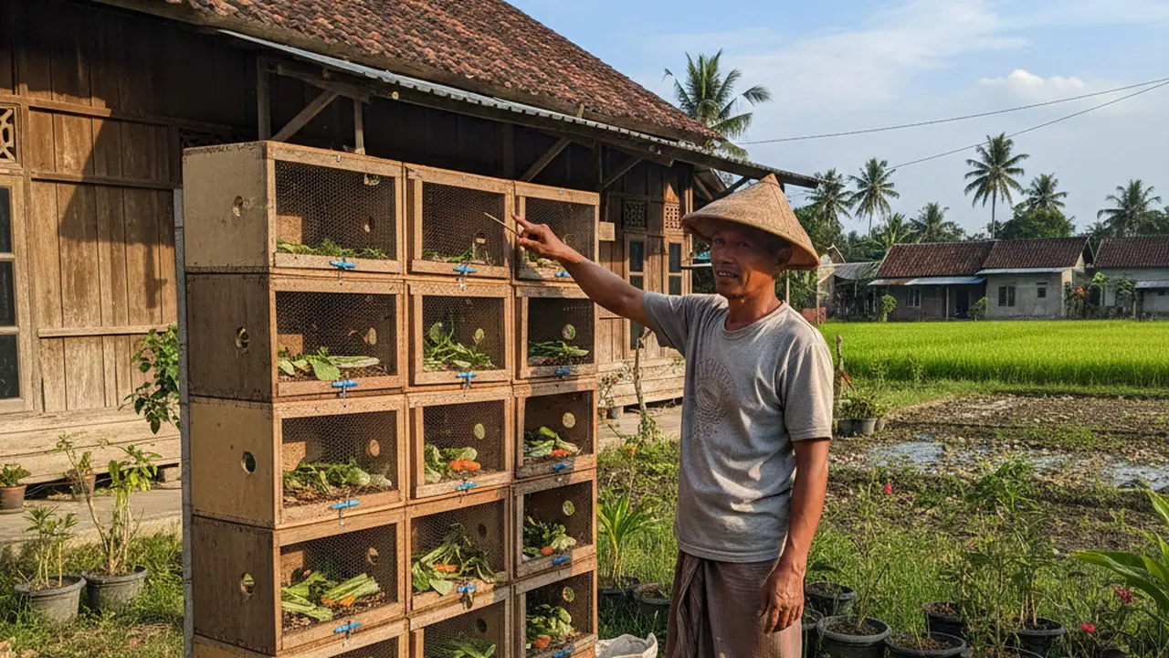 Model Ternak Hemat Lahan 1x1 Meter di Desa