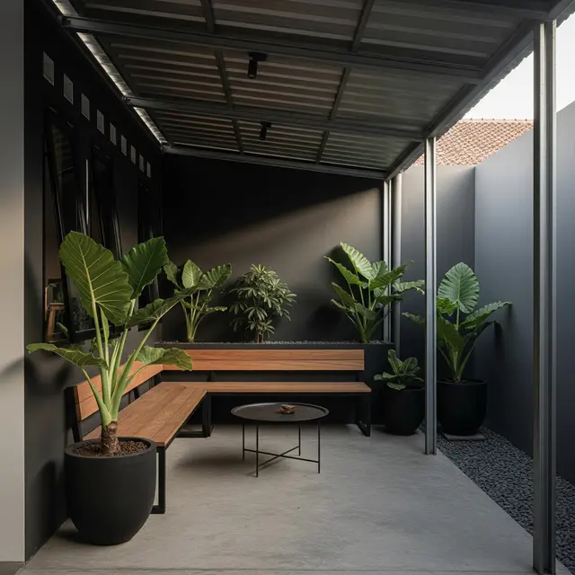 9 Model Teras Minimalis Ala Industrial Fungsional di Belakang Rumah, Paduan Estetika