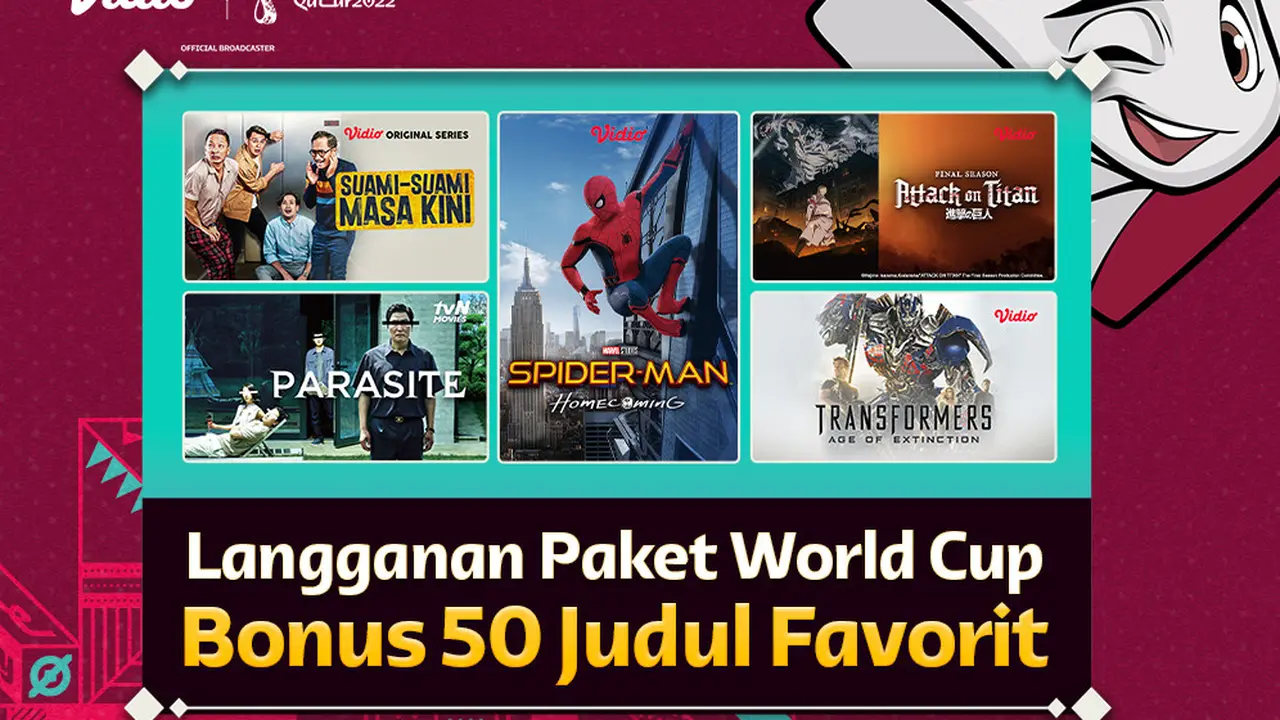 Langganan Paket Piala Dunia 2022 di Vidio, Bonus 50 Judul Tontonan Seru