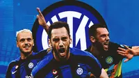 Inter Milan - Federico Dimarco, Hakan Calhanoglu, Stefan De Vrij (Bola.com/Adreanus Titus)