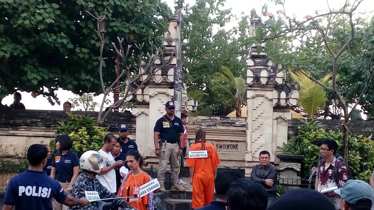 Rekonstruksi pembunuhan Aipda I Wayan Sudarsa