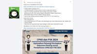 Penelusuran klaim link pendaftaran CPNS 2024.
