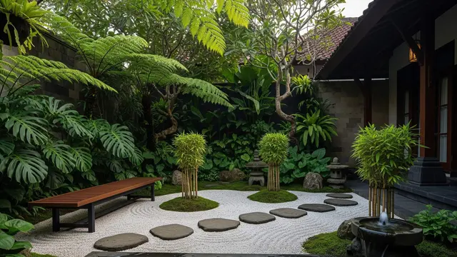 Konsep Desain Teras Rumah Tropis Dikelilingi Tanaman Rindang