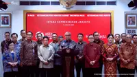 Pertemuan OJK, Himbara, Bursa Efek Indonesia, dan pelaku industri perbankan lainnya di Istana Negara pada Senin (17/1)/Istimewa.