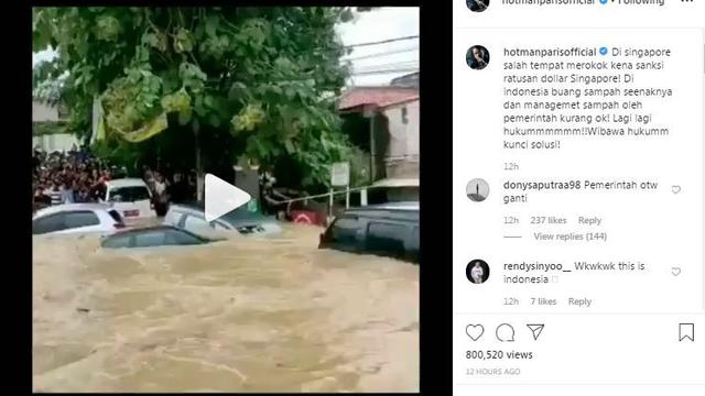 Unggahan Hotman Paris di Instagram. (Foto: Instagram hotmanparisofficial)