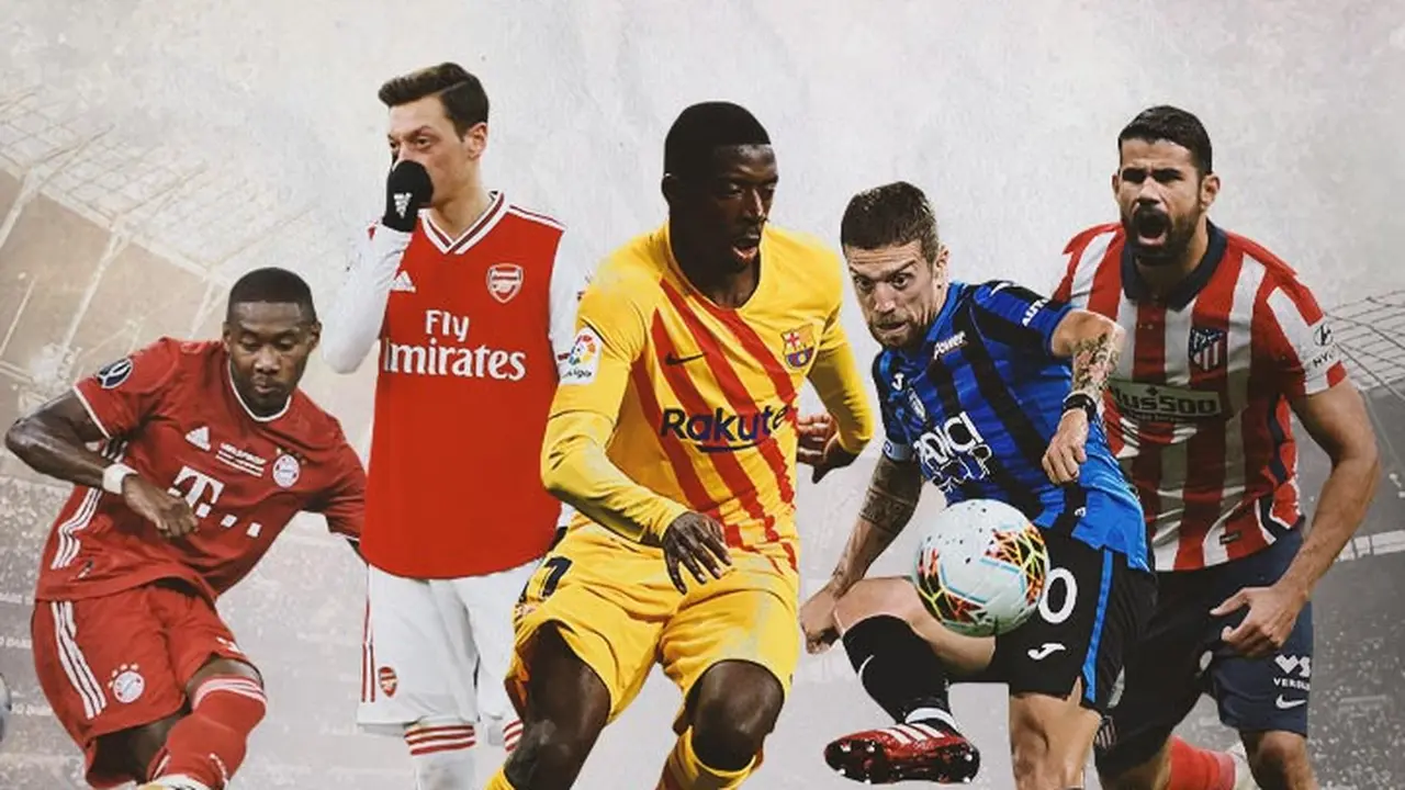 Ilustrasi - David Alaba, Mesut Ozil, Ousmane Dembele, Papu Gomez, Diego Costa