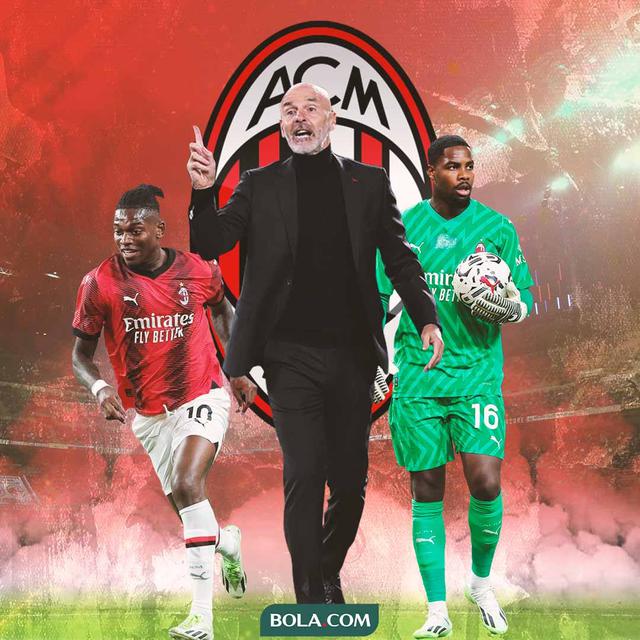 AC Milan - Stefano Pioli Diapit Rafael Leao dan Mike Maignan
