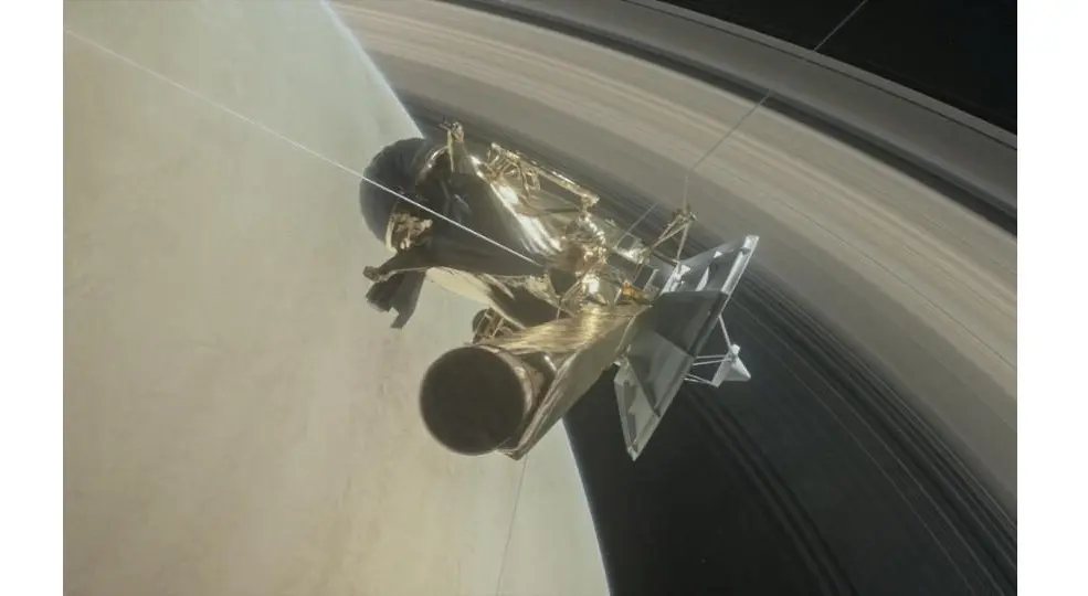 Pesawat luar angkasa Cassini dan cincin Planet Saturnus (Sumber: Reuters)