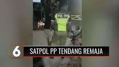 Sebuah video berisikan tindak kekerasan petugas Satpol PP beredar di media sosial. Karena kesal pertanyaannya tidak direspon petugas tega menendang salah satu anggota kelompok remaja yang diduga mabuk.