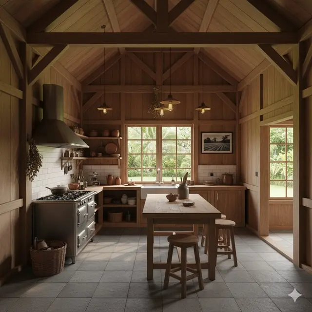 Dapur Bergaya Barn Country (Ala Gudang Pedesaan)